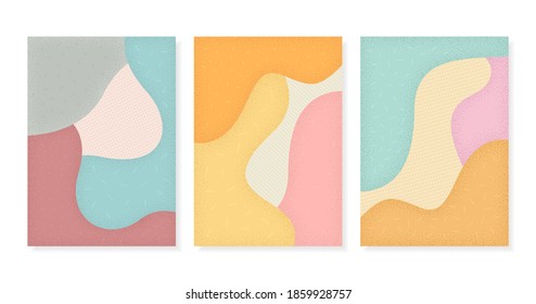 Set of memphis style texture. Collection of abstract backgrounds. Vector illustration colorful spotty pattern.