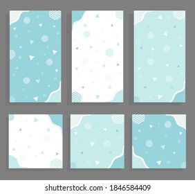 set of memphis style vector background stories and feed social media template