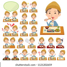 A set of men about meals.Japanese and Chinese cuisine, Western style dishes and so on.It's vector art so it's easy to edit.