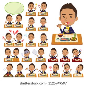 A set of men about meals.Japanese and Chinese cuisine, Western style dishes and so on.It's vector art so it's easy to edit.