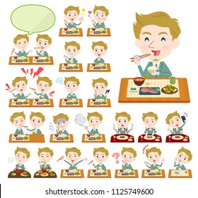 A set of men about meals.Japanese and Chinese cuisine, Western style dishes and so on.It's vector art so it's easy to edit.