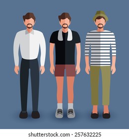 Set of men avatar : Flat Illustration