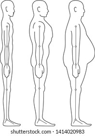 Set of men body types 