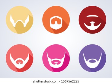 Set of men cartoon with beards and mustache.Collection of fashionable stylish types.Isolated collection of beards design icons.Modern style beards and mustaches.flat design.icon design