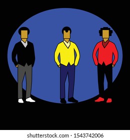 set of men character design