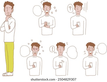 Set of men in civilian clothes 3