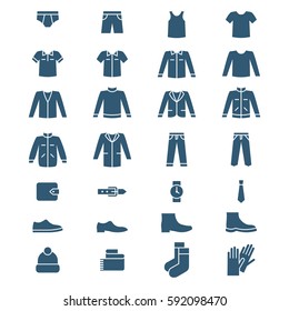 Set of men clothes and accessories icons. Vector illustration