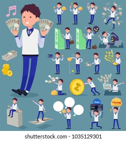 A set men with concerning money and economy.
There are also actions on success and failure.
It's vector art so it's easy to edit.