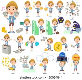 A set men with concerning money and economy.
There are also actions on success and failure.
It's vector art so it's easy to edit.