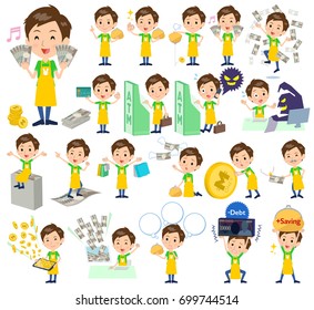 A set men with concerning money and economy.
There are also actions on success and failure.
It's vector art so it's easy to edit.