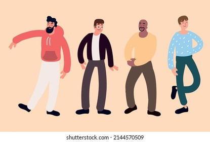 set men different age characters