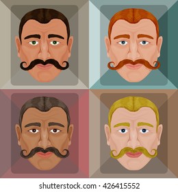 A set of men of different colors.