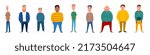 a set of men of different nationalities, physique and age, with their hands in their pockets.