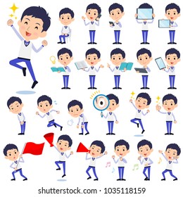 A set of men with digital equipment such as smartphones.
There are actions that express emotions.
It's vector art so it's easy to edit.