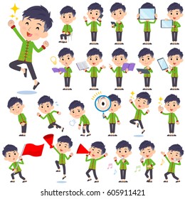 A set of men with digital equipment such as smartphones.
There are actions that express emotions.
It's vector art so it's easy to edit.