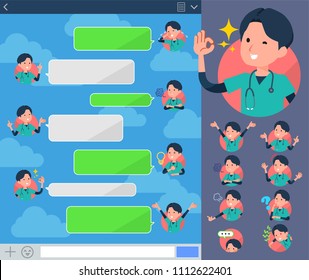 A set of men with expresses various emotions on the SNS screen.
There are variations of emotions such as joy and sadness.
It's vector art so it's easy to edit.