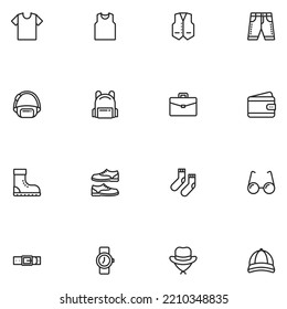 Set of Men Fashion Line Icon