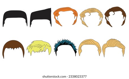 Set of men haircut. good hair colours and stylish haircut.