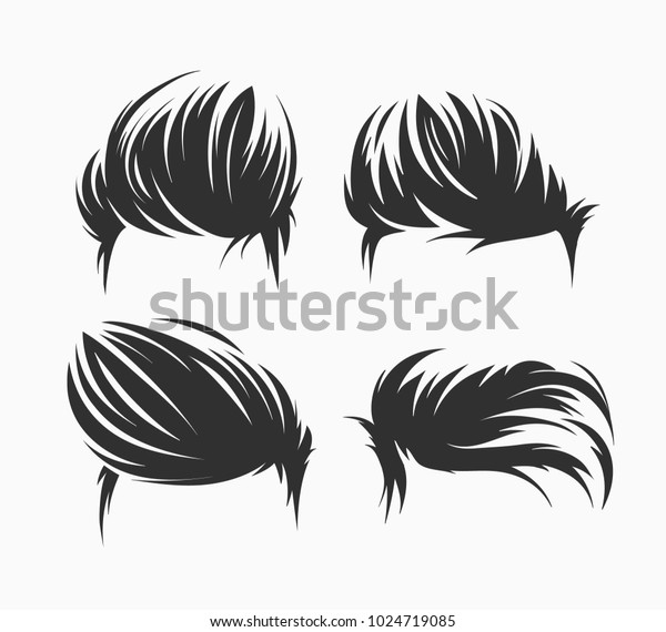 Set Men Hairstyles Haircuts Isolated Stock Vector (Royalty Free) 1024719085