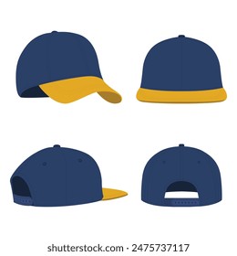 Set of men hat template illustration