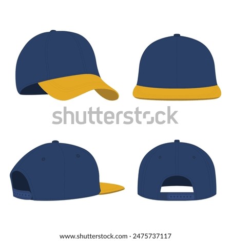 Set of men hat template illustration