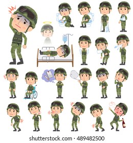 A set of men with injury and illness.
There are actions that express dependence and death.
It's vector art so it's easy to edit.