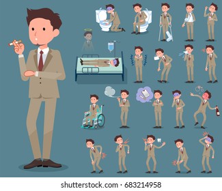 A set of men with injury and illness.
There are actions that express dependence and death.
It's vector art so it's easy to edit.