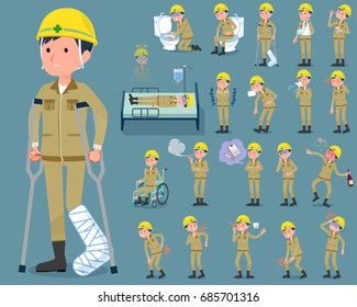 A set of men with injury and illness.
There are actions that express dependence and death.
It's vector art so it's easy to edit.