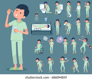 A set of men with injury and illness.
There are actions that express dependence and death.
It's vector art so it's easy to edit.