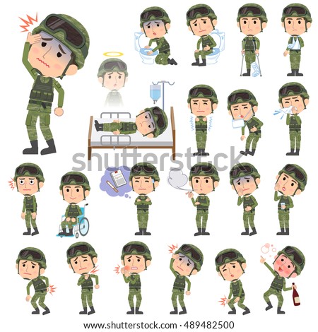 A set of men with injury and illness.
There are actions that express dependence and death.
It's vector art so it's easy to edit.