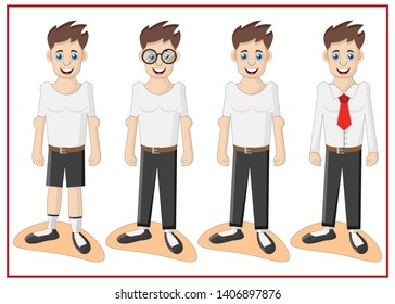 A set of men. Isolated on white background. Vector illustration.