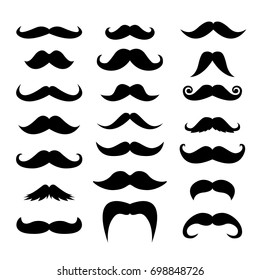 Set of men mustaches for design, photo booth