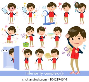 A set of men on inferiority complex.
There are actions suffering from smell and appearance.
It's vector art so it's easy to edit.