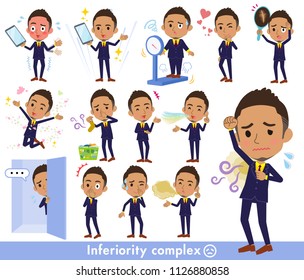 A set of men on inferiority complex.There are actions suffering from smell and appearance.It's vector art so it's easy to edit.