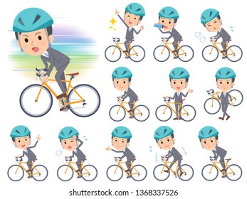 A set of men on a road bike.There is an action that is enjoying.It's vector art so it's easy to edit.
