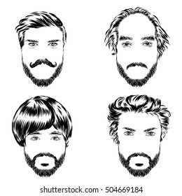 Royalty Free Mens Hairstyles Illustration Stock Images