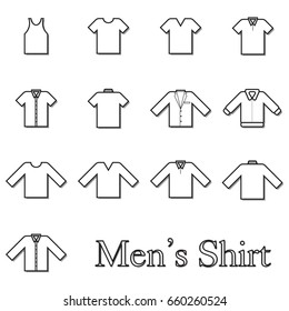 Set of Men Shirt Line Icon Vector Illustration
