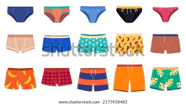 Set Men Underpants Swimming Trunks Various Stock Vector (Royalty Free ...