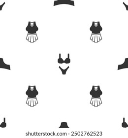 Set Men underpants, Swimsuit and Undershirt on seamless pattern. Vector