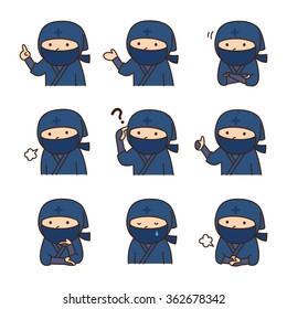 Set of men in various poses / Ninja
