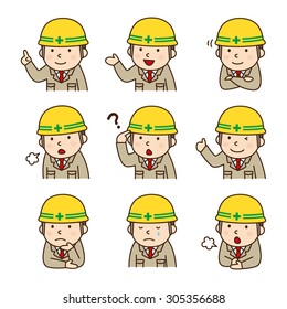 Set of men in various poses / Worker