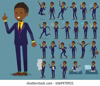 A set of men with who express various emotions.
There are actions related to workplaces and personal computers.
It's vector art so it's easy to edit.