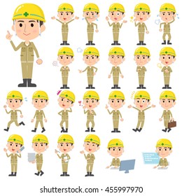 A set of men with who express various emotions.
There are actions related to workplaces and personal computers.
It's vector art so it's easy to edit.