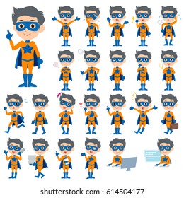 A set of men with who express various emotions.
There are actions related to workplaces and personal computers.
It's vector art so it's easy to edit.