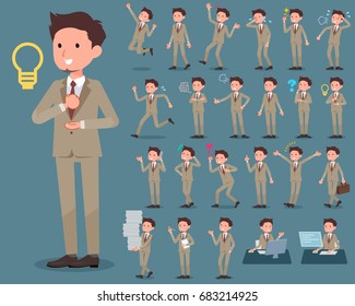 A set of men with who express various emotions.
There are actions related to workplaces and personal computers.
It's vector art so it's easy to edit.