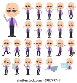 A set of men with who express various emotions.
There are actions related to workplaces and personal computers.
It's vector art so it's easy to edit.