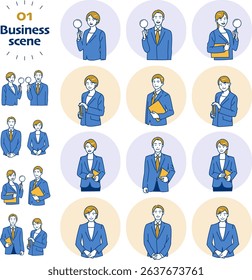 A Set of Men and Women in Common Business Customer Service Scenes