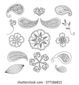 Set of Mendie elements. Vector illustration