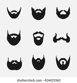 A set of men's beard styles on a light background