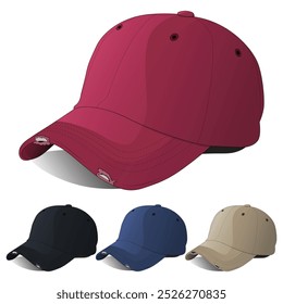 Set of men's casual hats in different colors